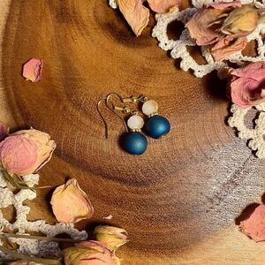 Elegant Blue and Gold Drop Earrings